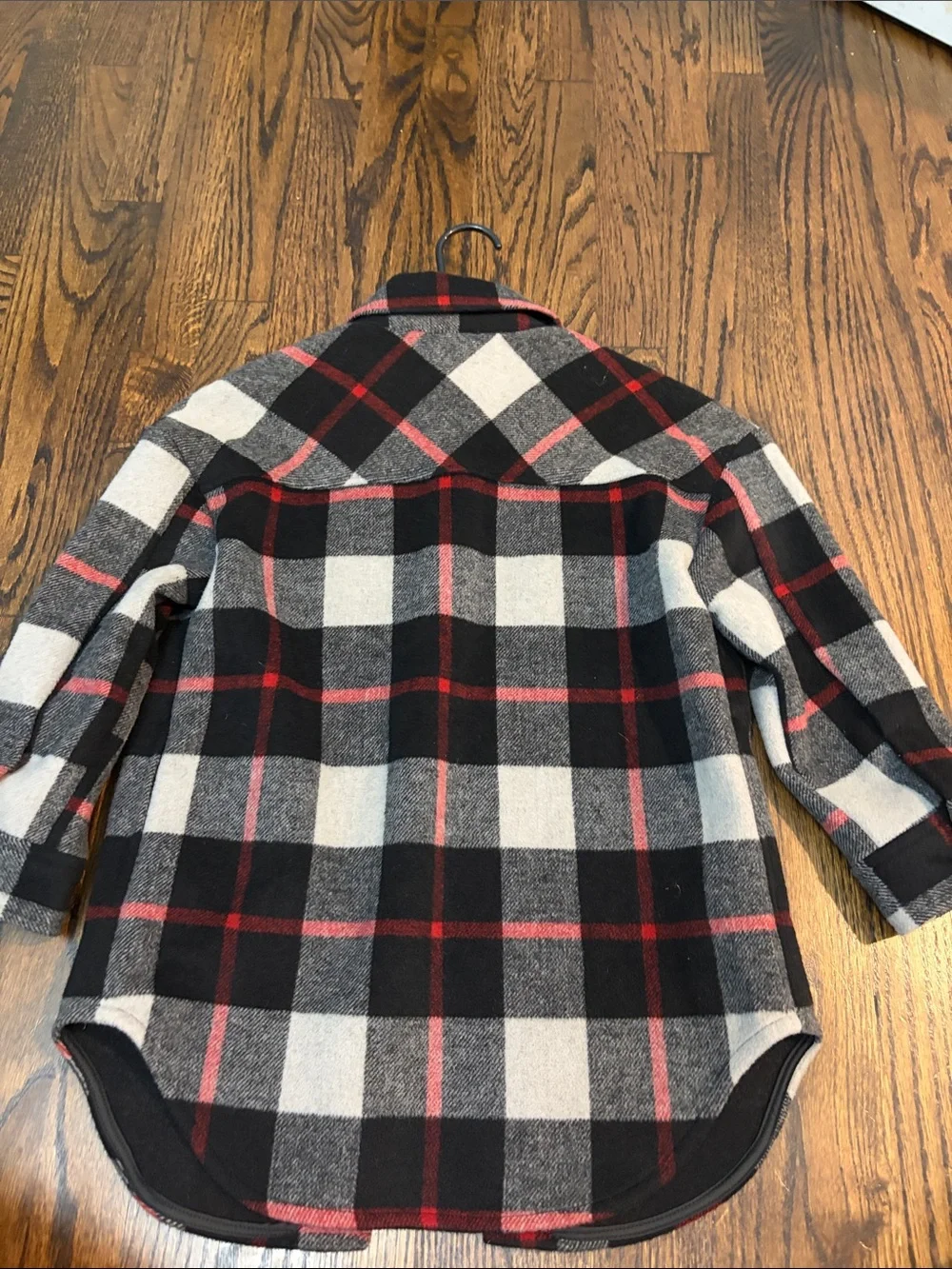 GAP Black Cream Plaid Button-Up Kids Jacket